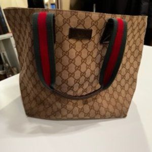 Authentic Vintage Gucci - Monogram Tote with Signature Handle
